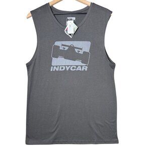 IndyCar Women’s Sleeveless Gray Graphic Print Muscle Tank Top Lightweight size M